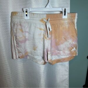 Adidas Pink and Orange Athletic Shorts Tie-Dye